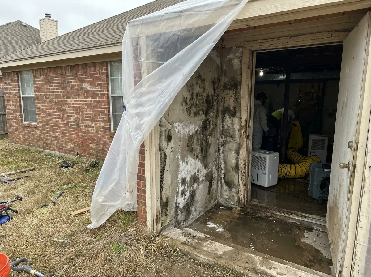 Basement mold removal targets water damage and ugly, unhealthy efflorescence