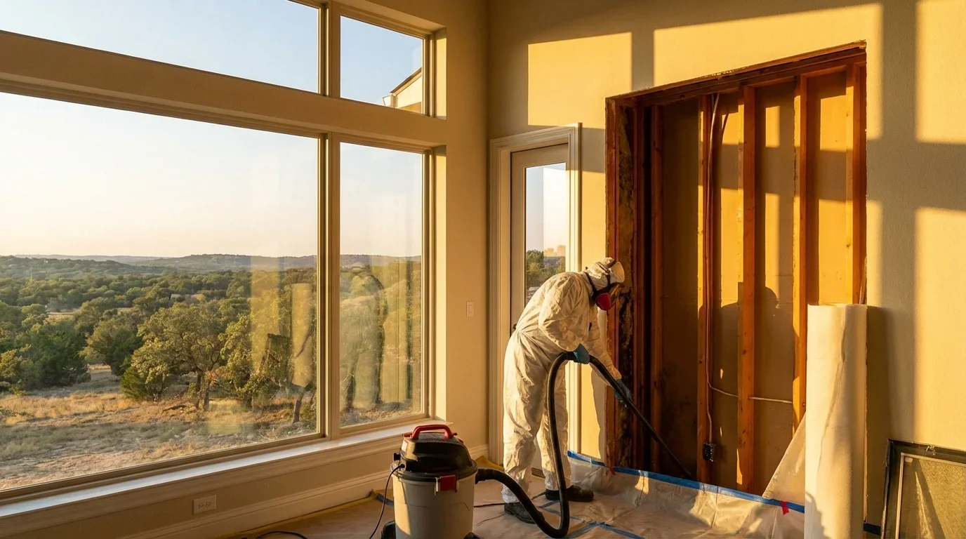 Safely removing hidden mold in wall cavities, improving indoor air quality